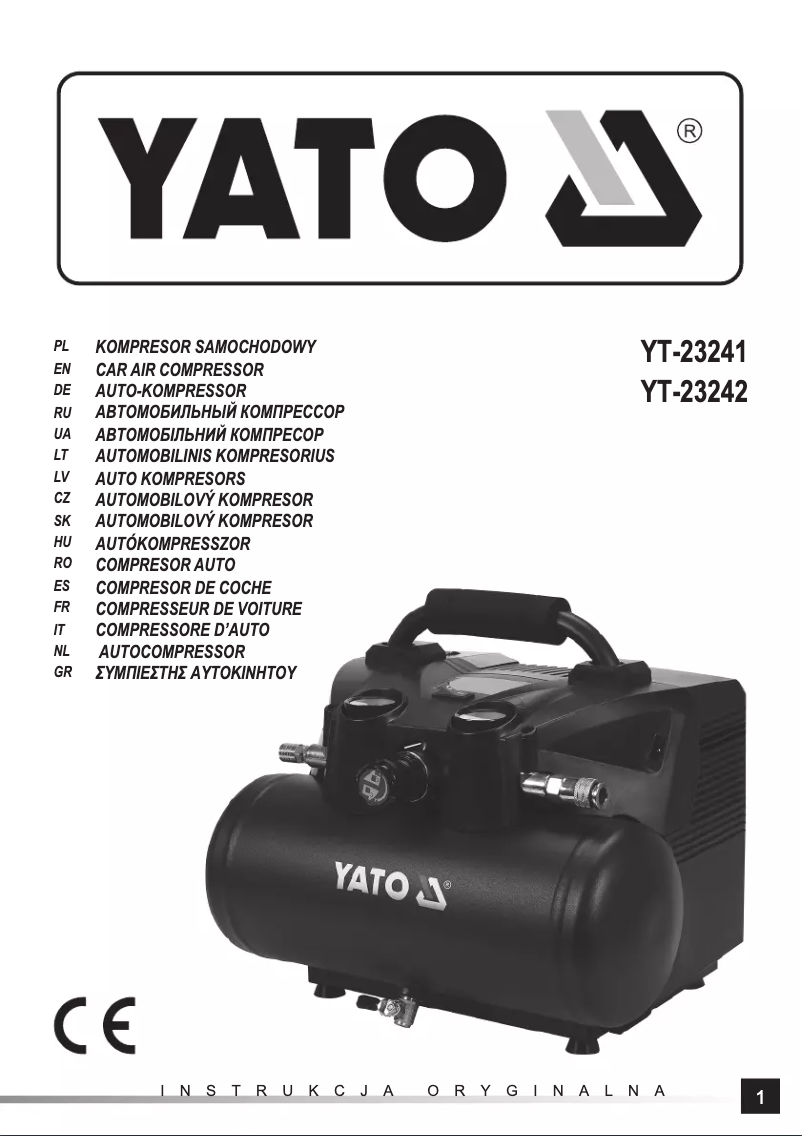 Page 1 de la notice Manuel utilisateur Yato YT-23242