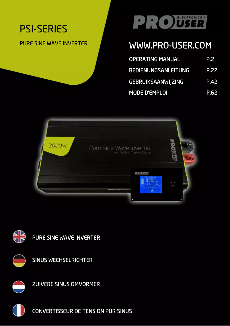 Image de la première page du manuel de l'appareil PSI3000TX