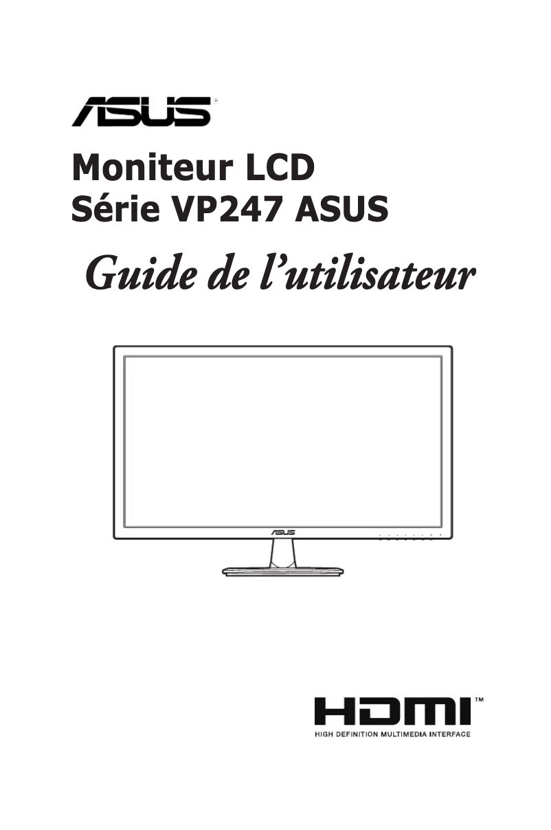 Page 1 de la notice Manuel utilisateur Asus VP247T