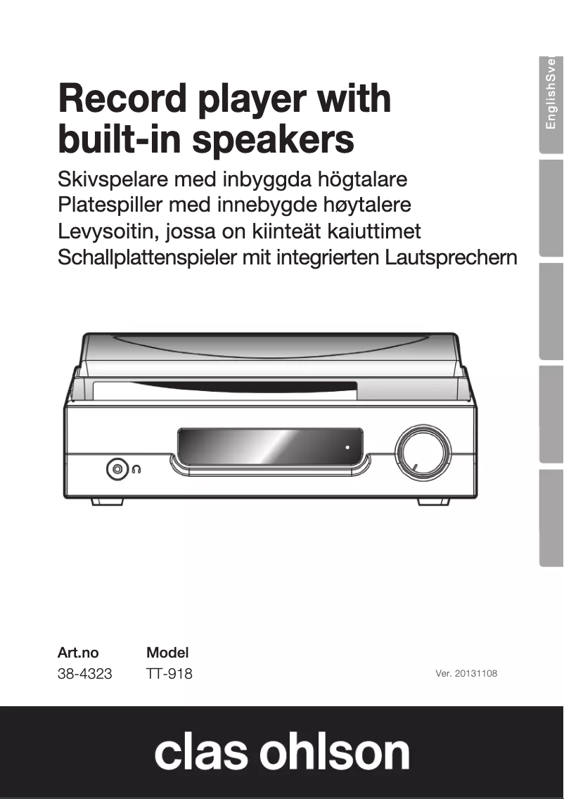 Page n°1 - Manuel utilisateur Clas Ohlson TT-918
