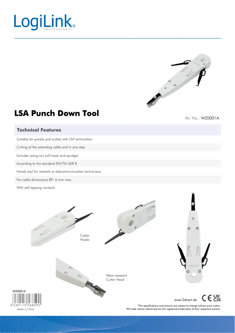 Page n°1 - Manuel utilisateur LogiLink WZ0001A