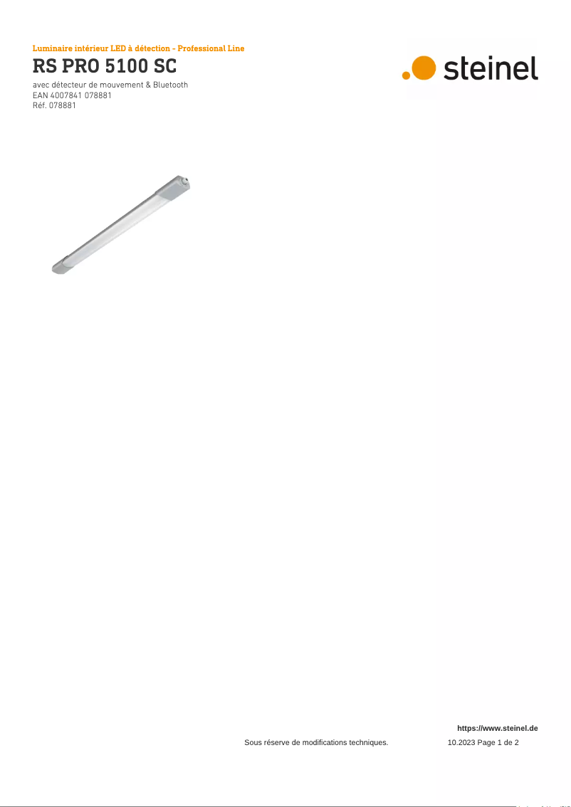 Page 1 de la notice Schéma de câblage Steinel RS PRO 5100 SC