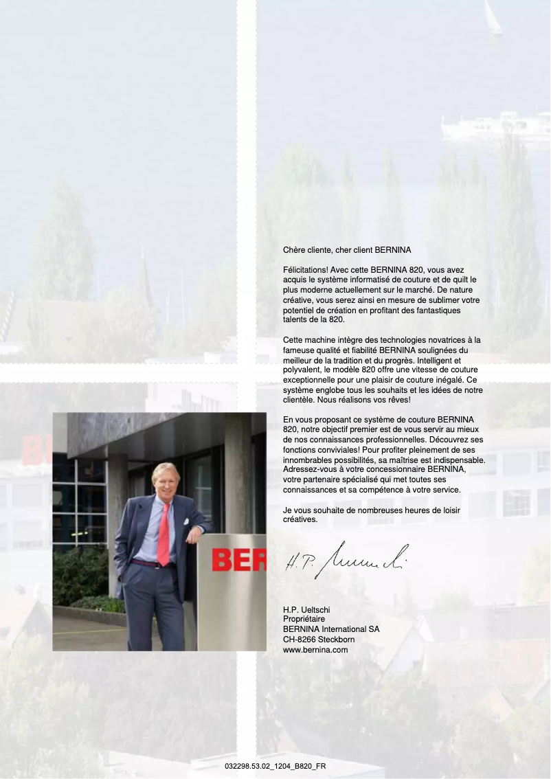 Página 1 del manual Manual de usuario Bernina 820