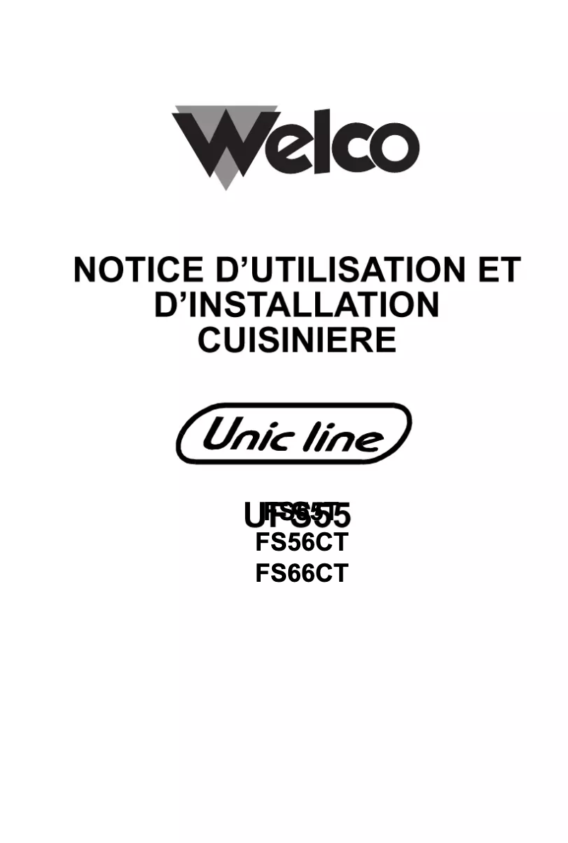 Page 1 de la notice Manuel utilisateur Welco FS56CT