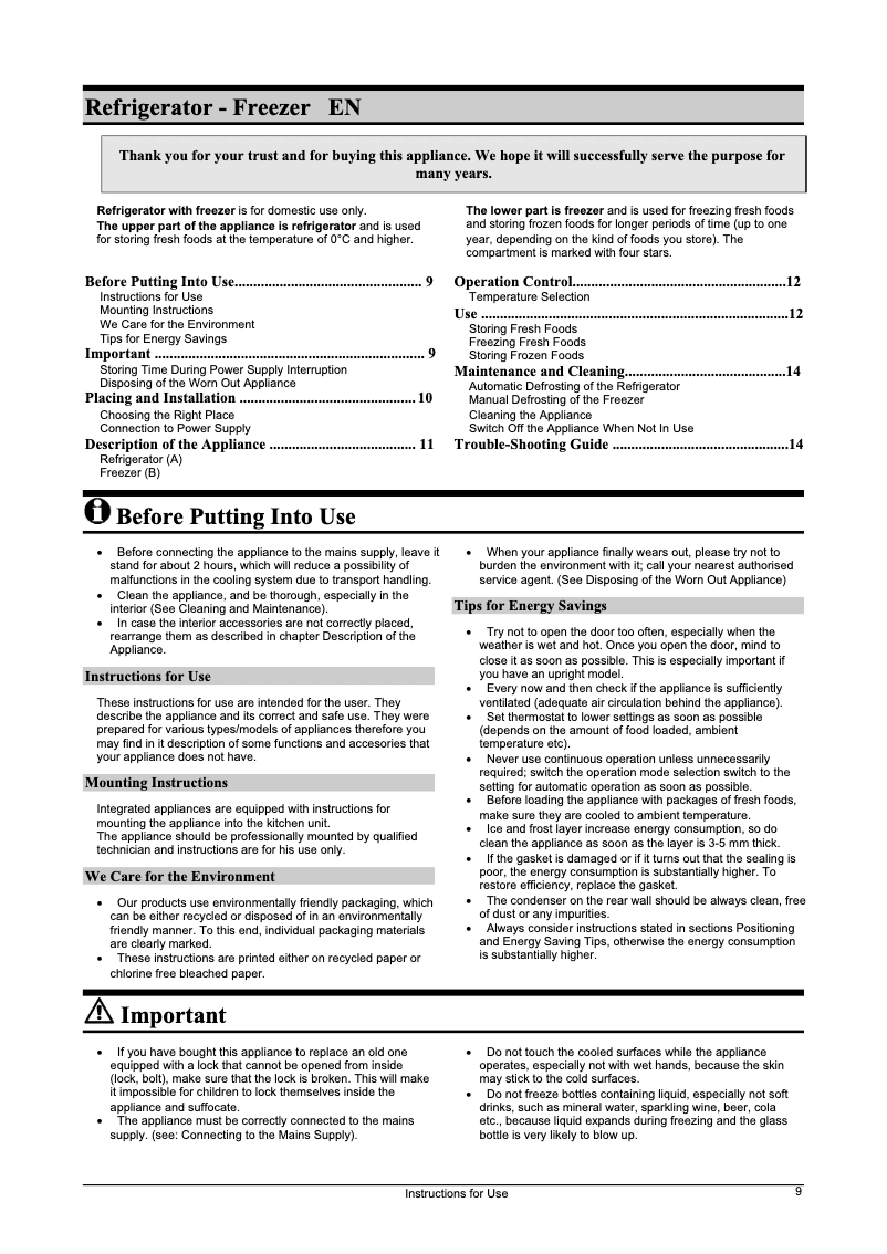 Page 1 de la notice Manuel utilisateur Gorenje RKI 4298 W