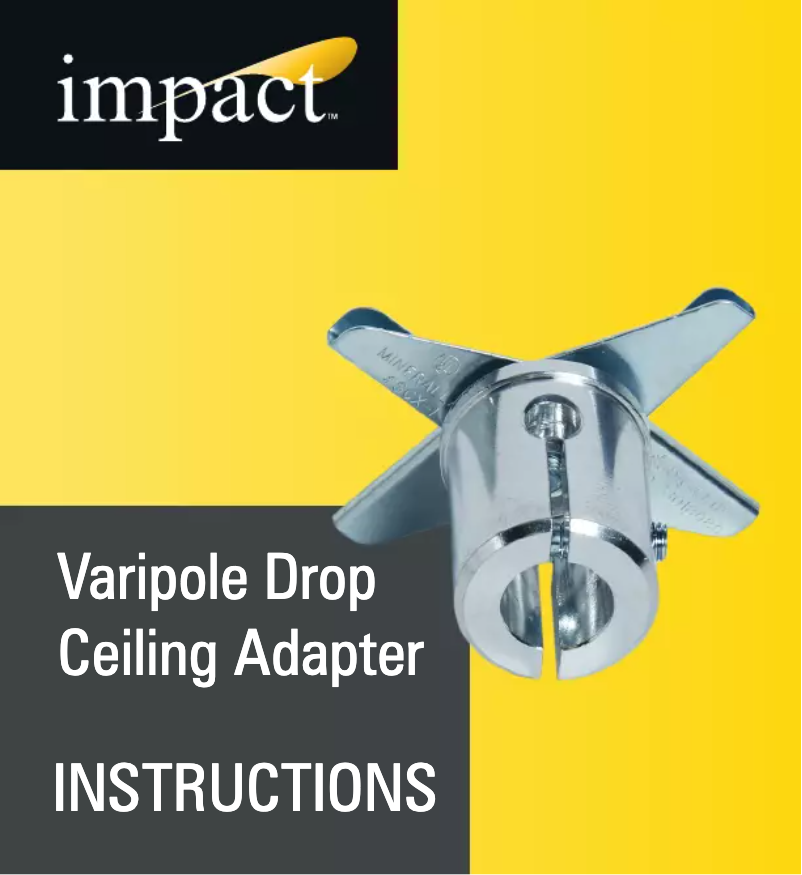 Image de la première page du manuel de l'appareil Varipole Drop Ceiling Adapter