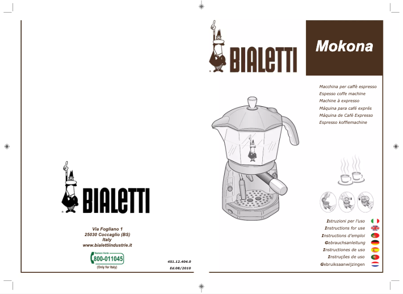Página 1 del manual Manual de usuario Bialetti Mokona CF40