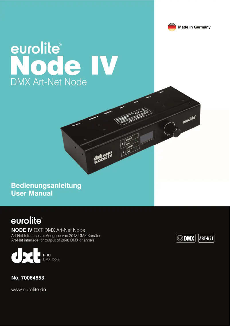 Page 1 de la notice Manuel utilisateur Eurolite DXT Node IV