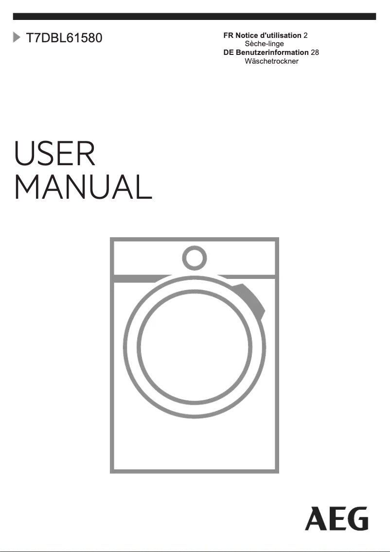 Page n°1 - Manuel utilisateur AEG T7DBL61580