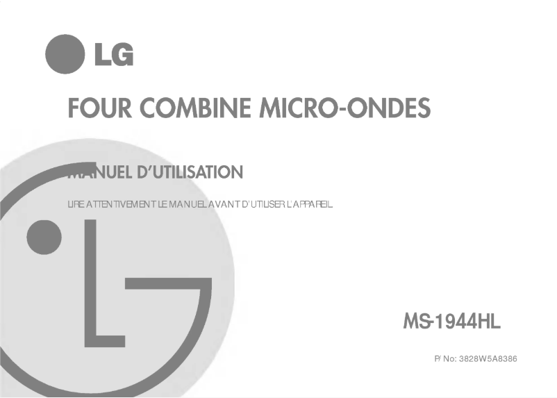 Page n°1 - Manuel utilisateur LG MS-1944HL