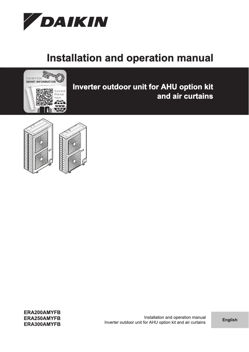 Page 1 de la notice Manuel utilisateur Daikin ERA250AMYFB