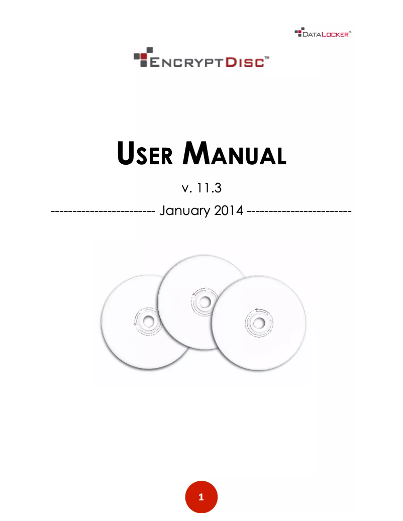 Page 1 de la notice Manuel utilisateur Origin Storage DataLocker EncryptDisc DVD-R