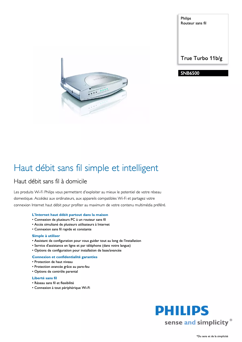 Image de la première page du manuel de l'appareil SNB6500