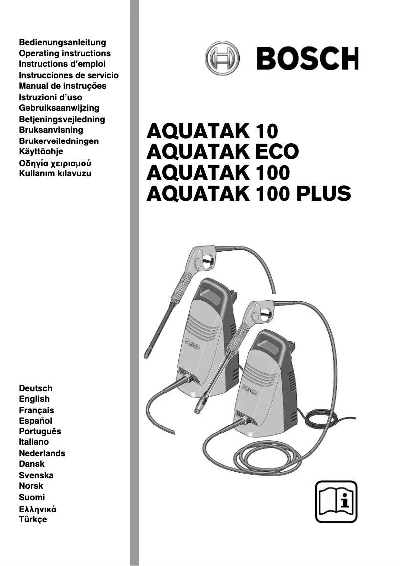 Image de la première page du manuel de l'appareil Aquatak 100 Plus
