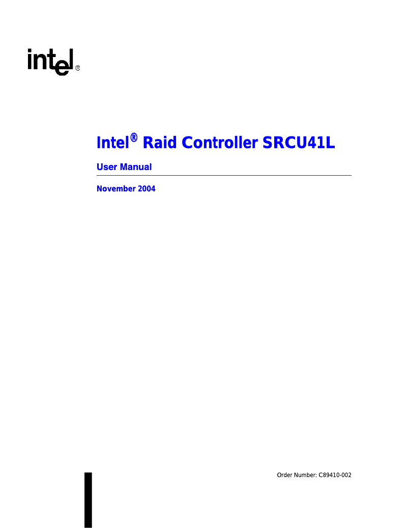 Page n°1 - Manuel utilisateur Intel SRCU41L