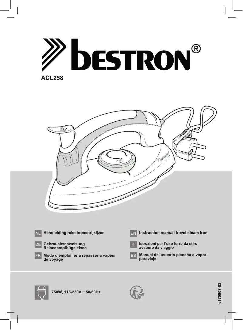 Page 1 de la notice Manuel utilisateur Bestron ACL258