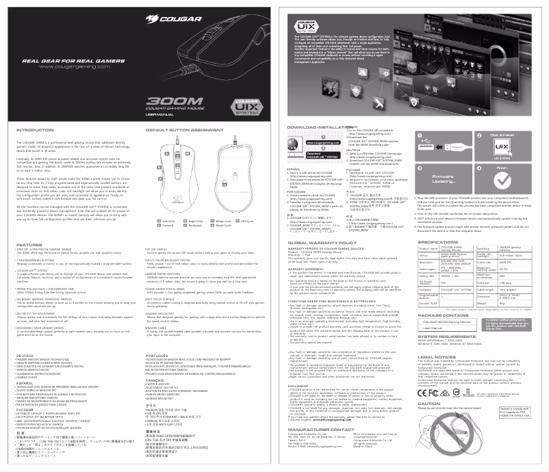 Página 1 del manual Manual de usuario Cougar 300M