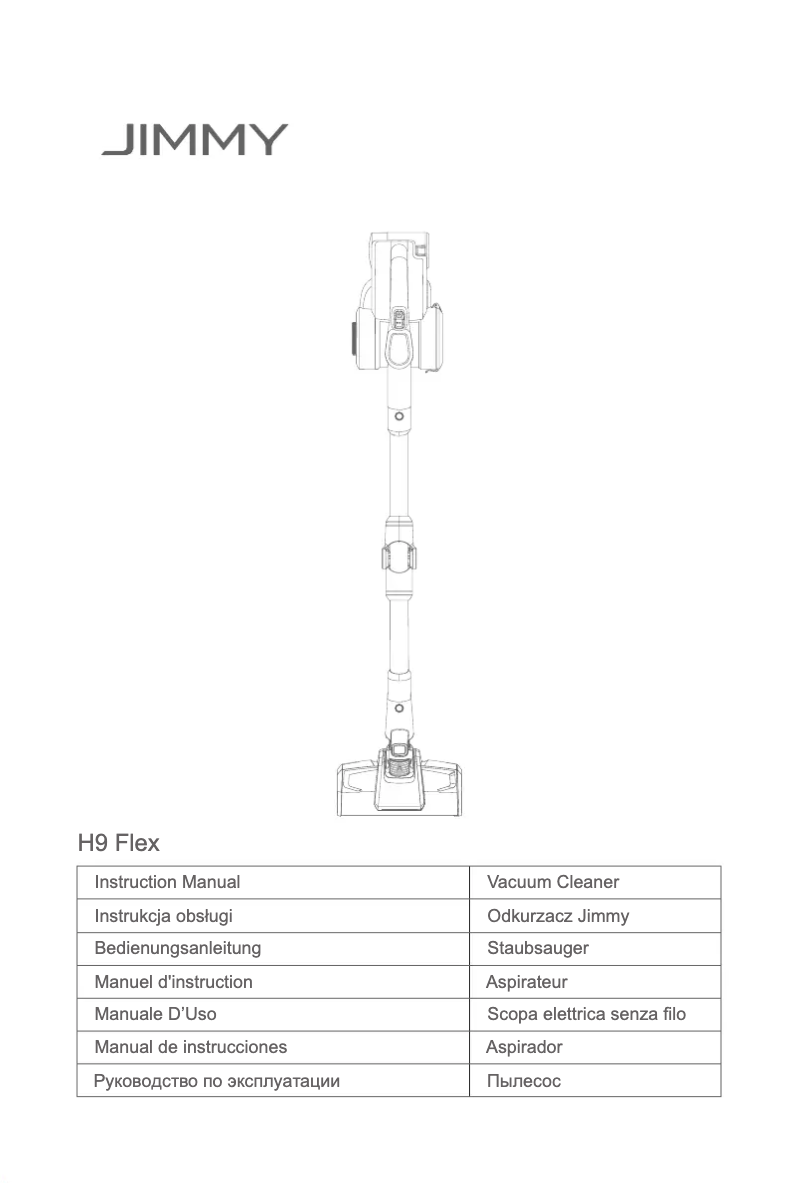 Page 1 de la notice Manuel utilisateur JIMMY H9 Flex
