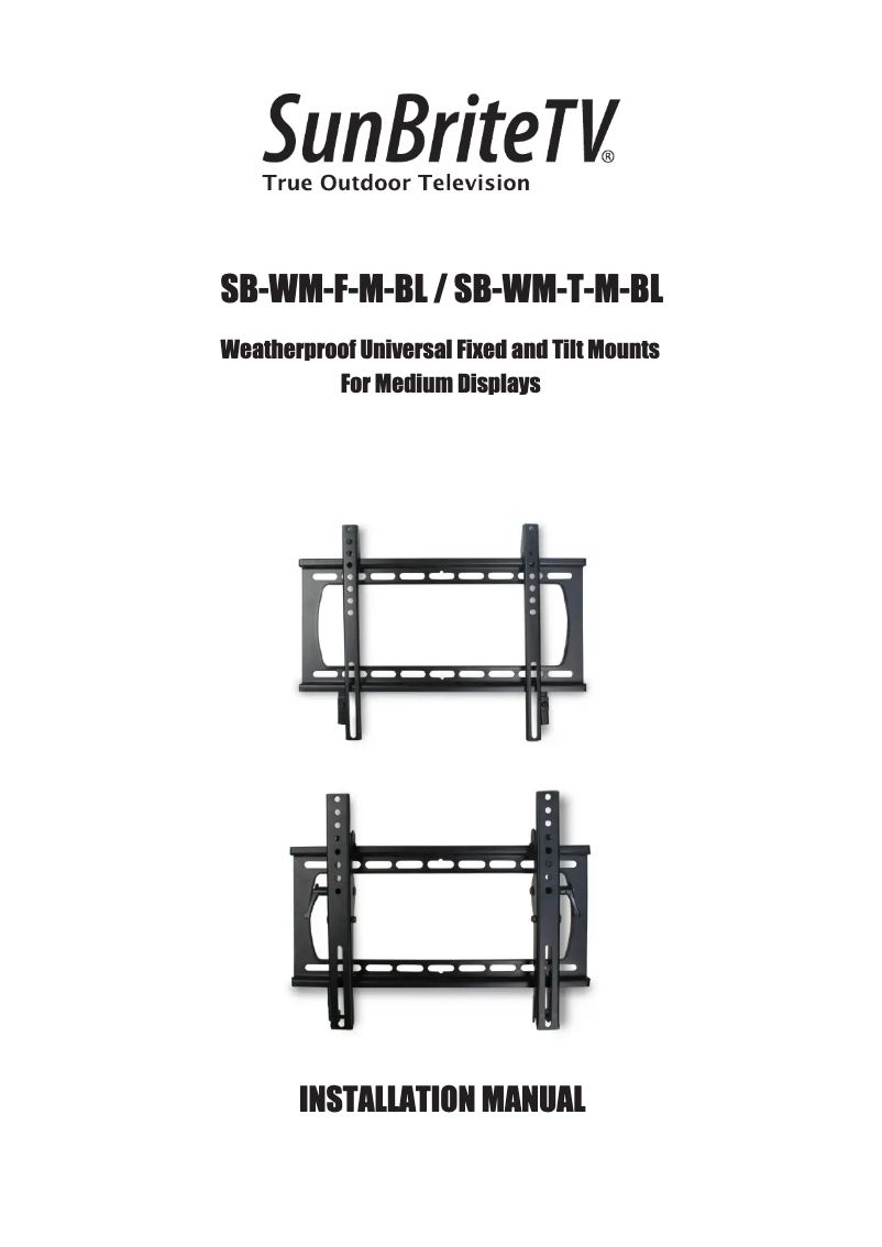 Page 1 de la notice Manuel utilisateur SunBriteTV SB-WM-T-M-BL
