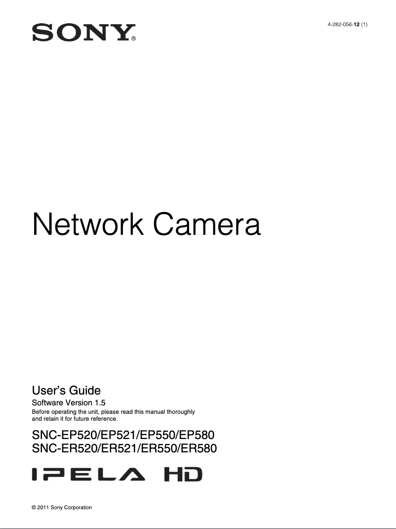 Página 1 del manual Manual de usuario Sony SNC-ER550