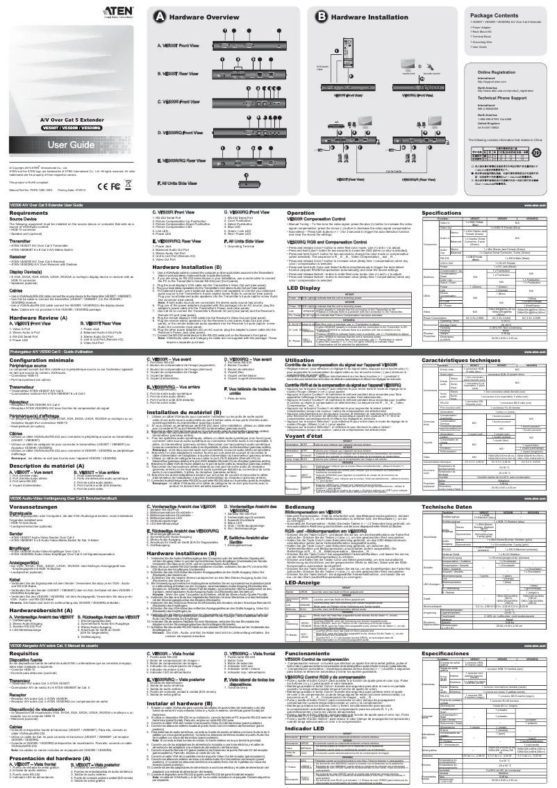 Page n°1 - Manuel utilisateur ATen VE500R