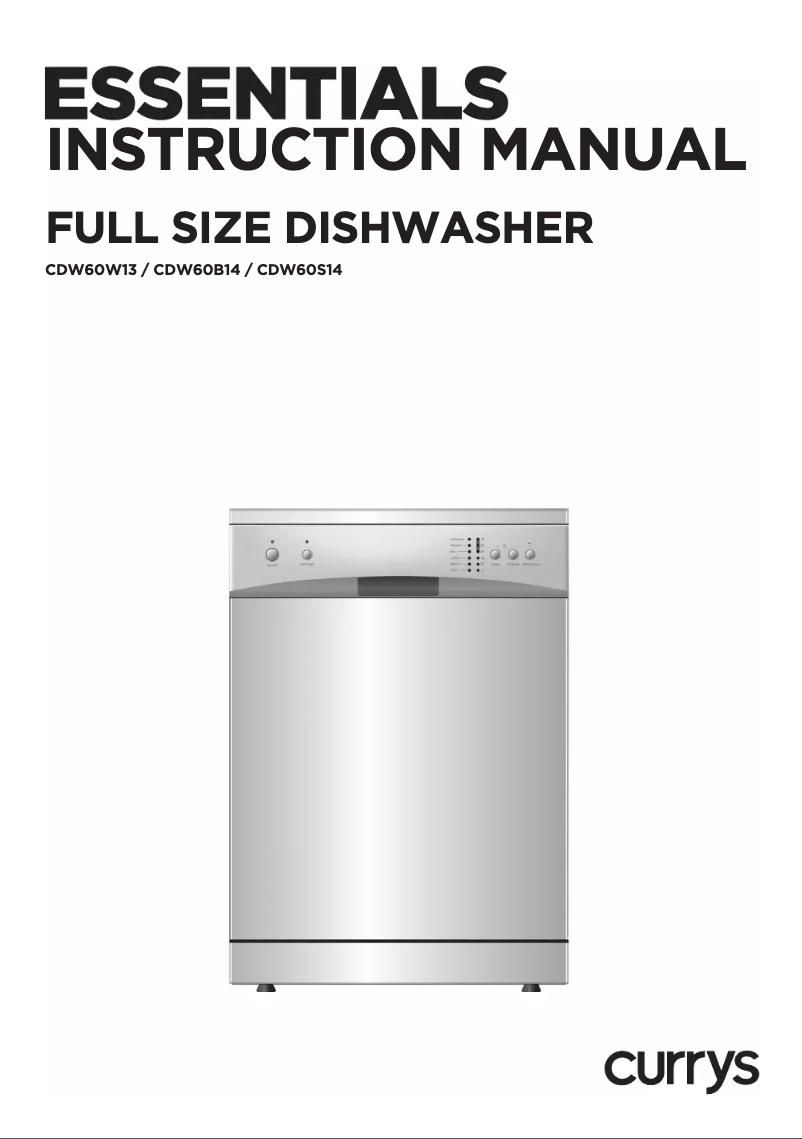 Page 1 de la notice Manuel utilisateur Currys Essentials CDW60S14