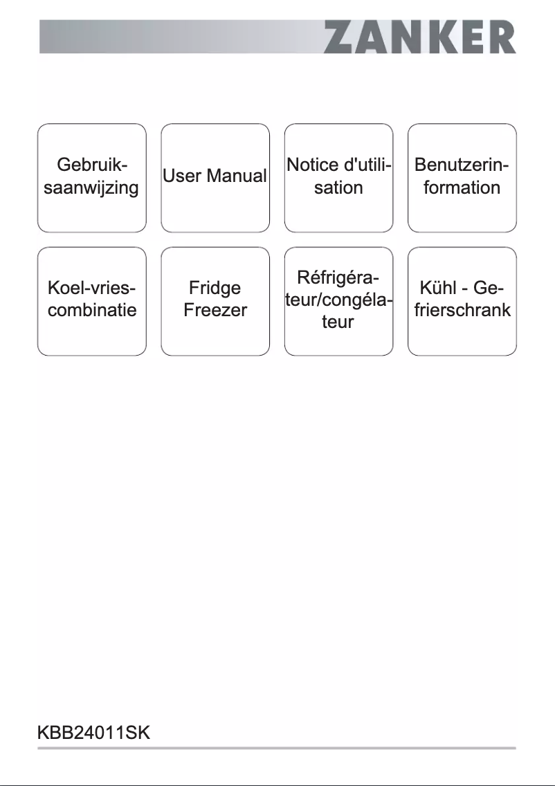 Page 1 de la notice Manuel utilisateur Zanker KBB24011SK
