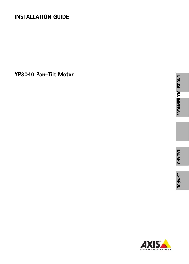 Page n°1 - Manuel utilisateur Axis YP3040