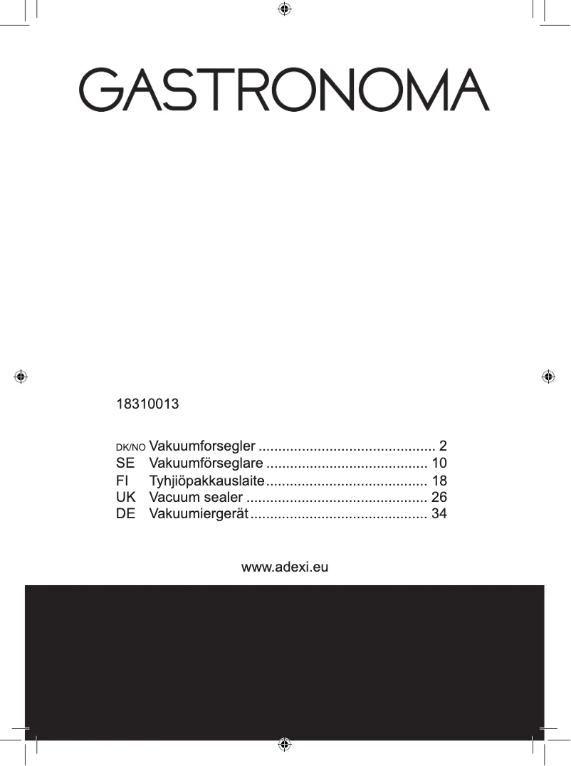 Página 1 del manual Manual de usuario Gastronoma 18310013