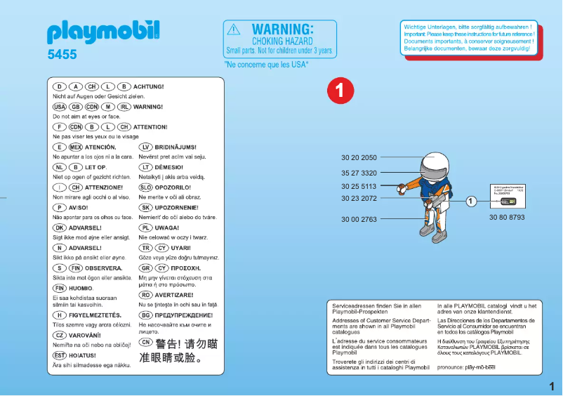 Page n°1 - Manuel utilisateur Playmobil 5455