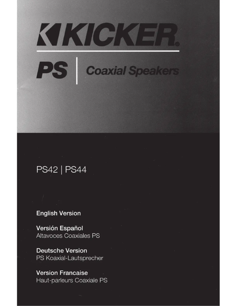 Page 1 de la notice Manuel utilisateur Kicker PS44