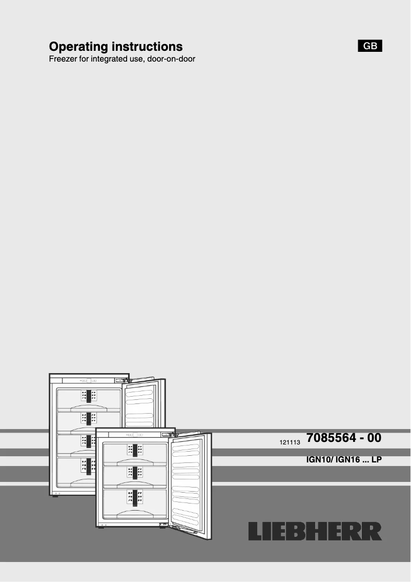 Page 1 de la notice Manuel utilisateur Liebherr IGN 1654 Premium