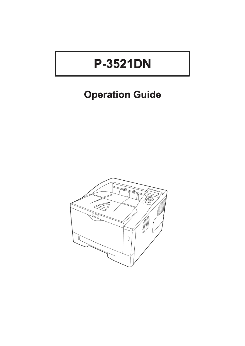 Image de la première page du manuel de l'appareil P-3521DN