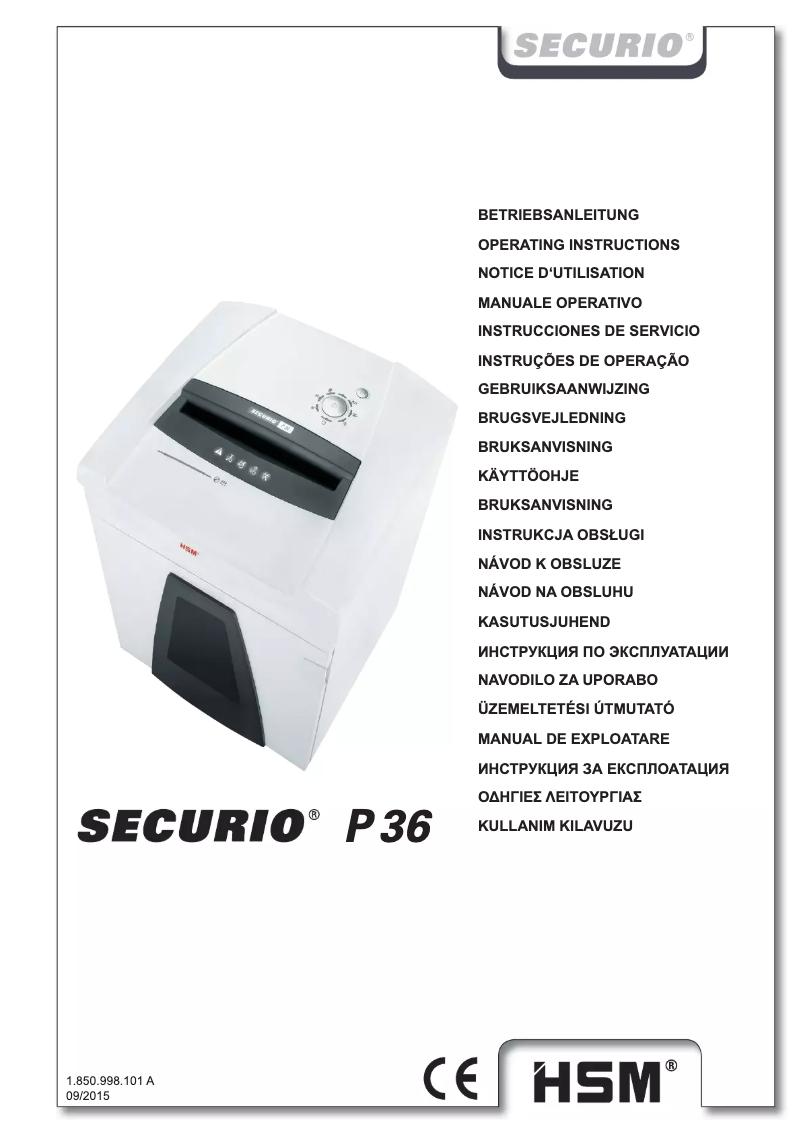 Page n°1 - Manuel utilisateur HSM SECURIO P36 4.5x30mm
