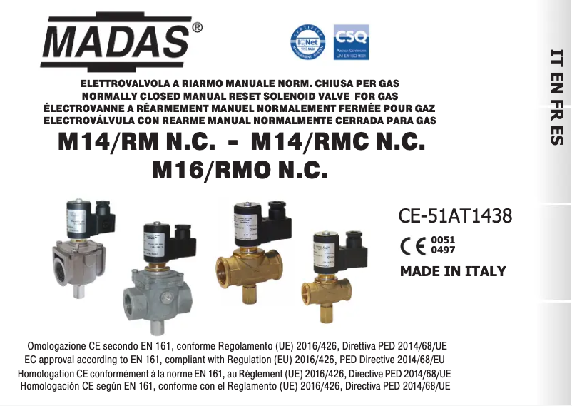 Page n°1 - Manuel utilisateur Vemer VALV-12NC
