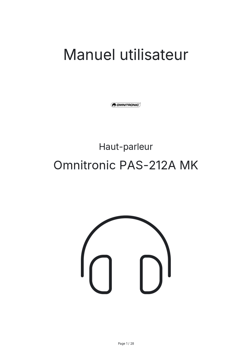 Image de la première page du manuel de l'appareil PAS-212A MK
