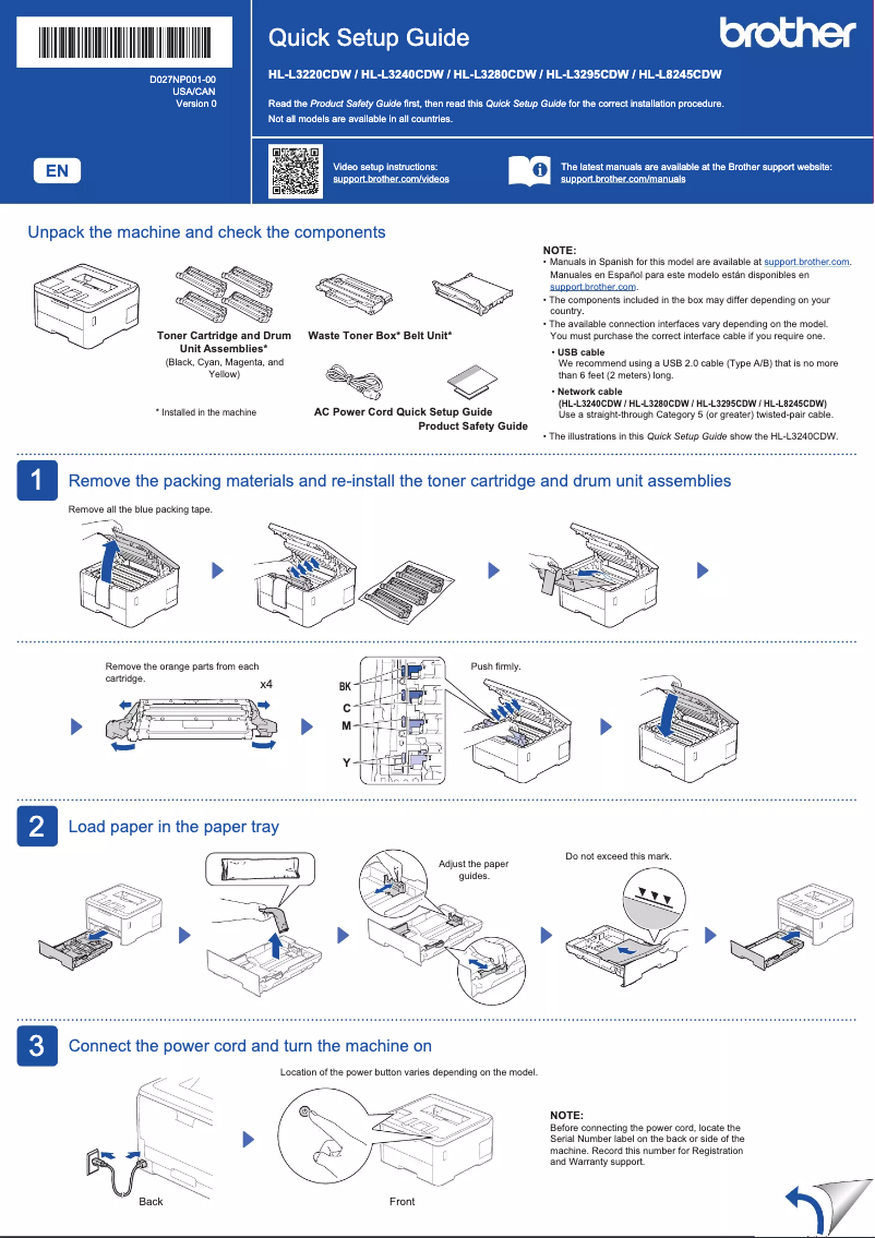 Page n°1 - Manuel utilisateur Brother HL-L8245CDW