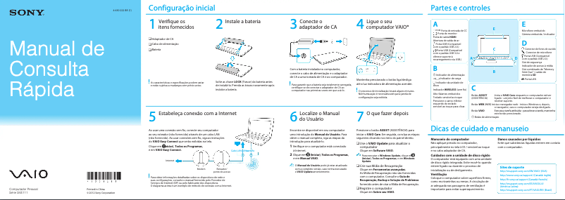 Page 1 de la notice Manuel utilisateur Sony Vaio SVE11115EBB