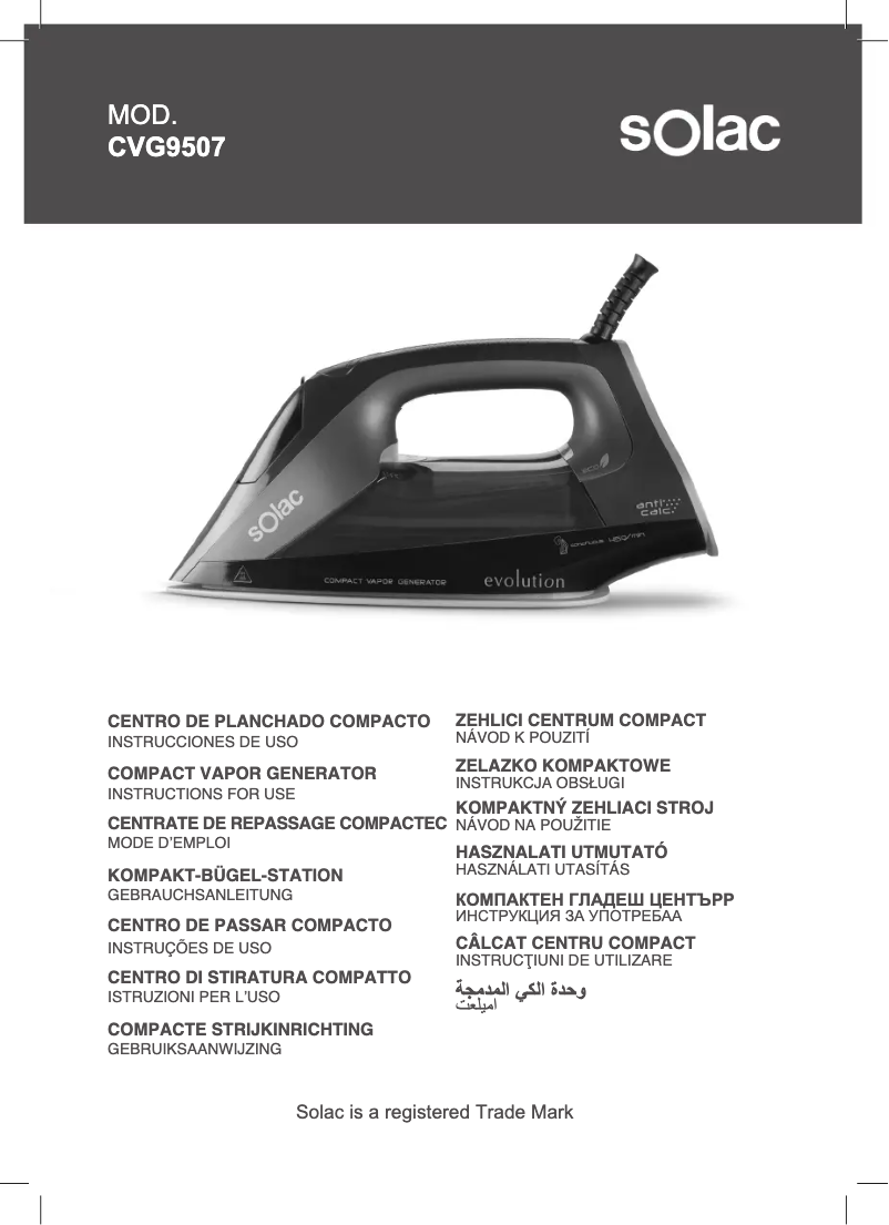 Page 1 de la notice Manuel utilisateur Solac Smart Evolution CVG9507
