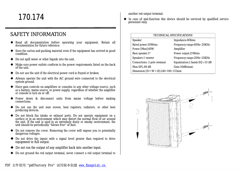 Page n°1 - Manuel utilisateur Skytronics 170.176