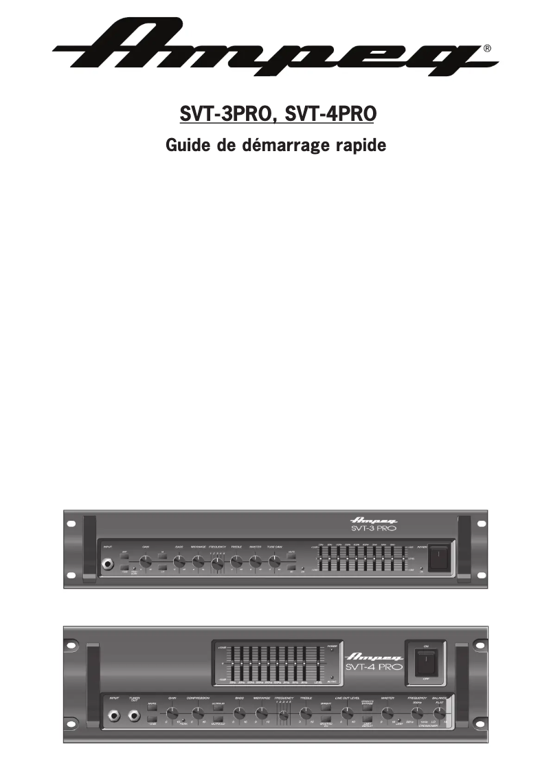 Page n°1 - Guide de démarrage rapide Ampeg SVT-4 Pro