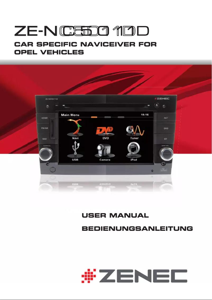 Page n°1 - Manuel utilisateur Zenec ZE-NC5011