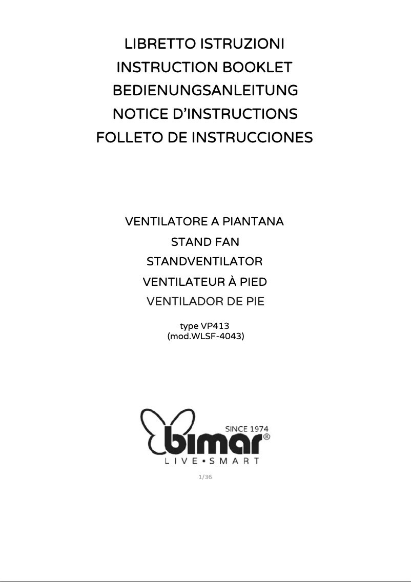 Page n°1 - Manuel utilisateur Bimar VP413