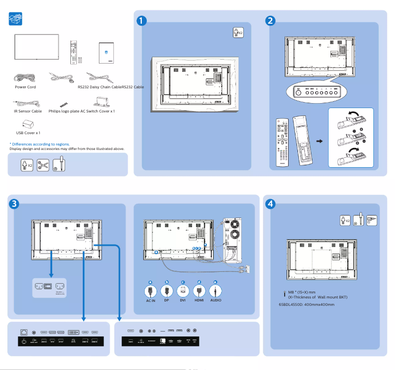 Page n°1 - Guide de démarrage rapide Philips 65BDL4550D