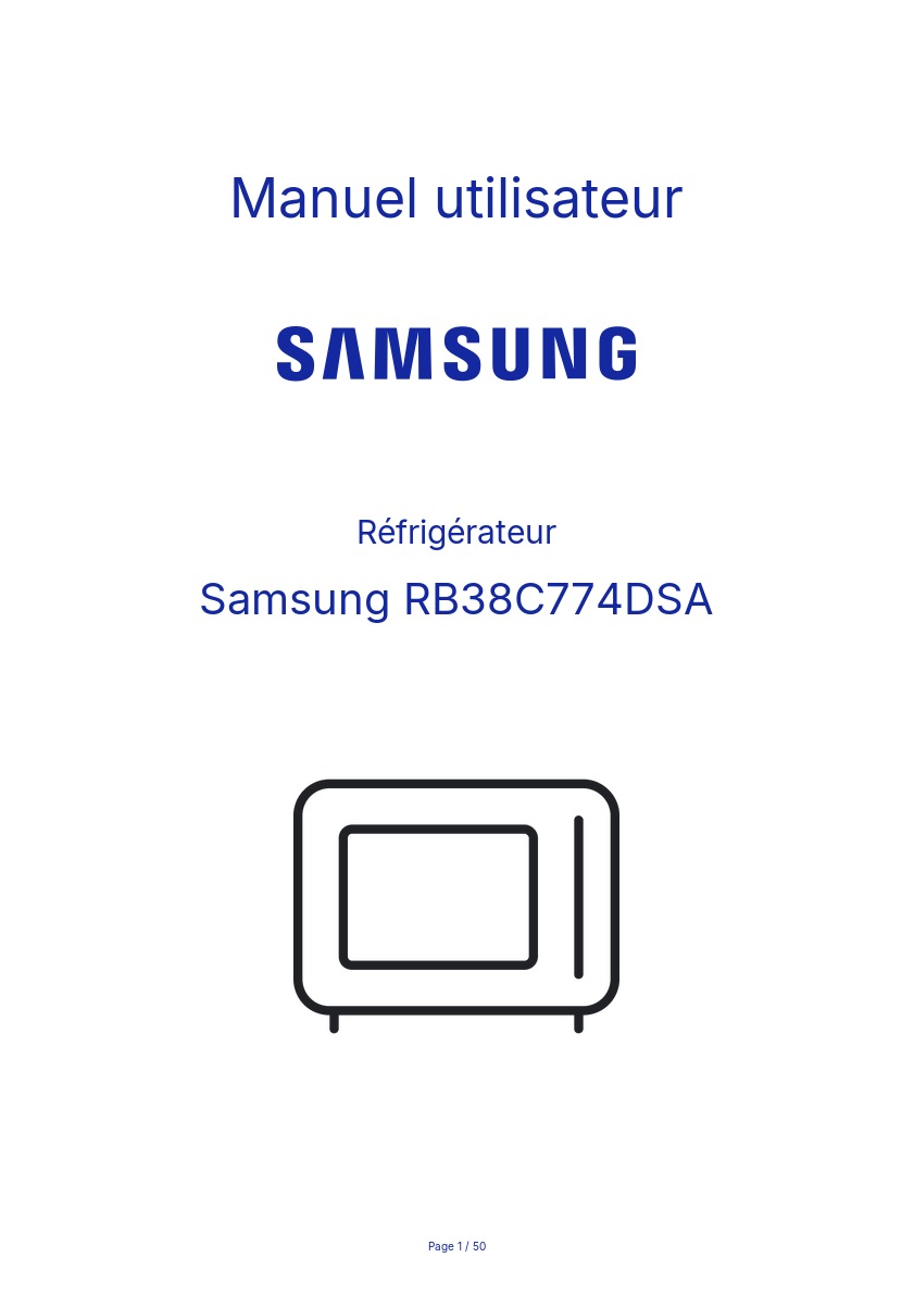Image de la première page du manuel de l'appareil RB38C774DSA