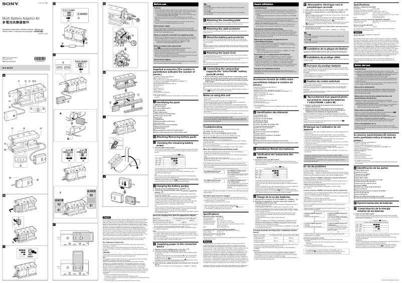 Page 1 de la notice Manuel utilisateur Sony NPA-MQZ1K