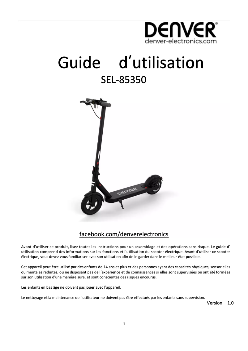 Image de la première page du manuel de l'appareil SEL-85350