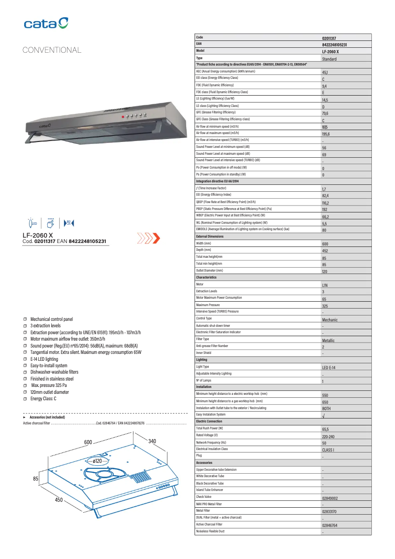 Page 1 de la notice Manuel utilisateur CATA LF-2060 L