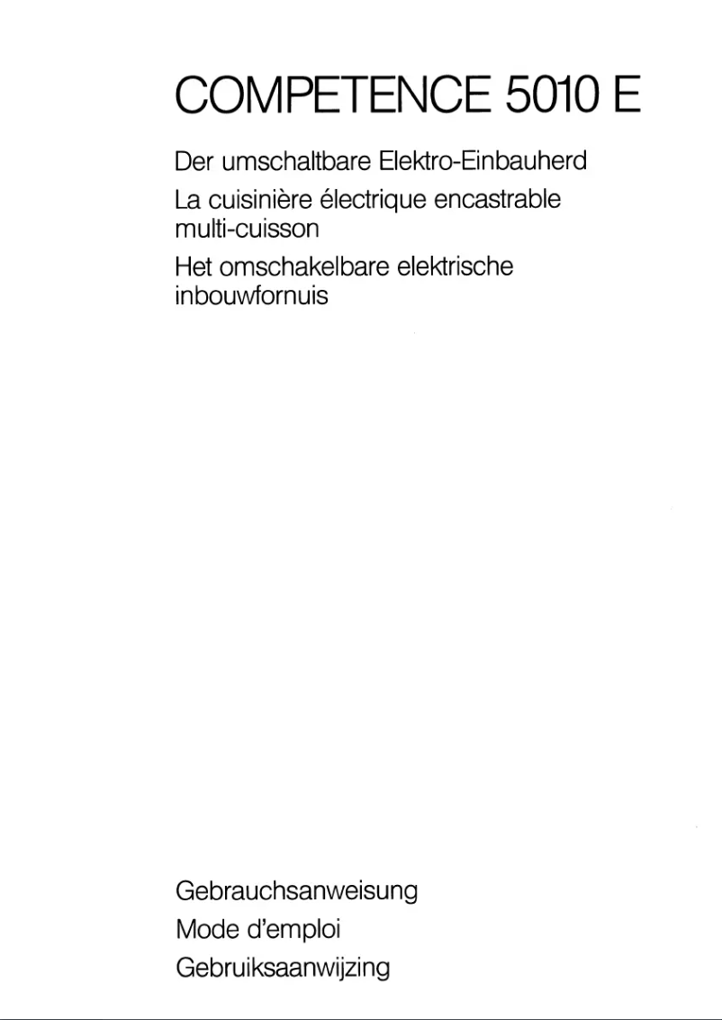 Image de la première page du manuel de l'appareil Competence 5010-E