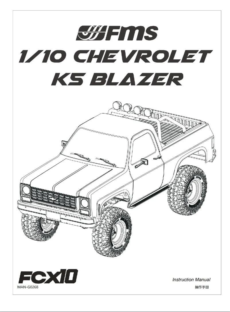 Page 1 de la notice Manuel utilisateur FMS 1:10 FCX10 Chevrolet K5 Blazer